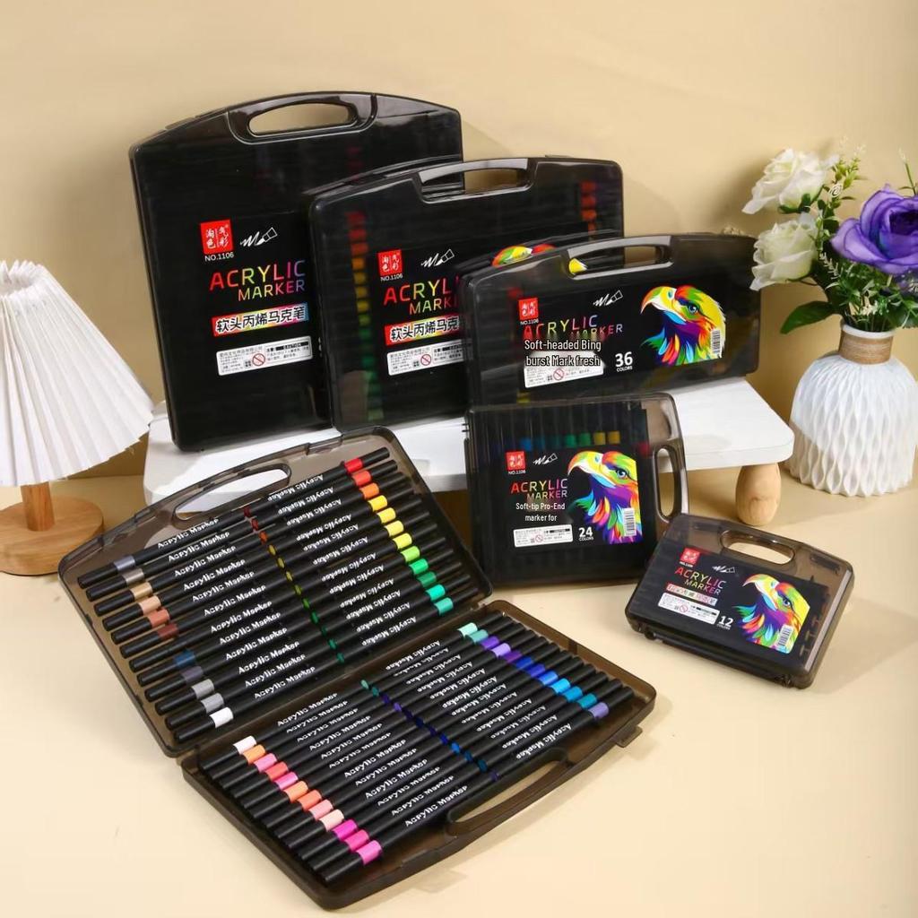 Acrylic Marker Soft Tip - Ideal for Students & Kids, Watercolor Pen for Art & Drawing Activities