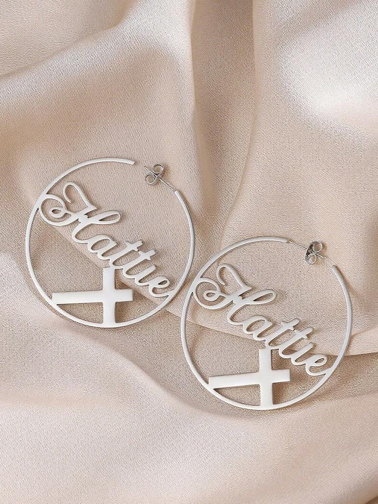 Custom Name Long Chain Threader Earrings For Women Girls Personalization Name Dangle Drop Earring Stainless Steel Jewelry Gift