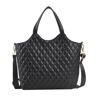 Manatsulife Sac cabas matelassé léger grande capacité pour femme pour le travail, la recherche d'emploi, les trajets quotidiens, format A4, 2 ways, cuir synthétique, couleur unie,