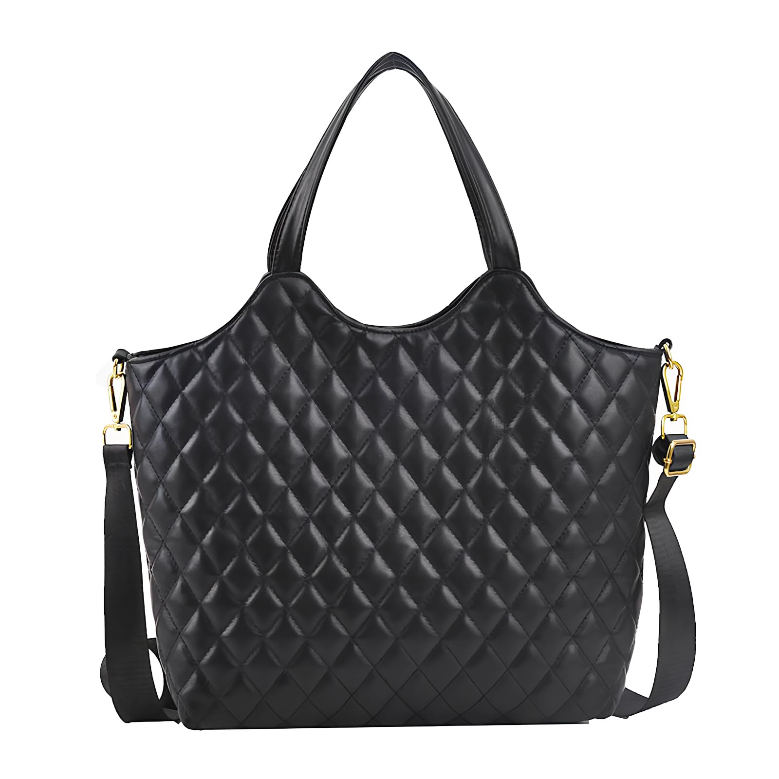 

Tote bag for large for job synthetic for the business B8835 [Manatsulife] women, capacity, lightweight, quilted, business, hunting, commuting, A4, чорний