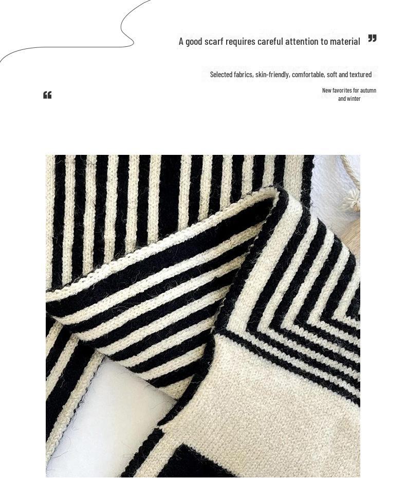 Damen Hahnentritt Schal - Koreanischer Stil, Herbst/Winter, Warmer & Niedlicher Kragen, 2022 Erweiterte Kollektion