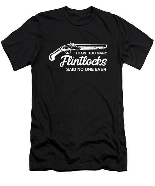 Flintlock Rifle Collector Funny Longrifle Muzzleloader Print T-Shirt S to 3XL 2XL