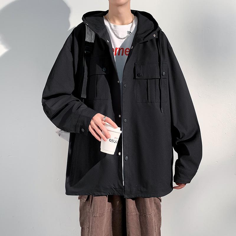 Work Jacket for Men's Spring and Autumn Men's Loose Jacket for New American Spring Casual Clothes