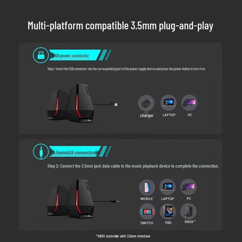 Edifier HECATE G1500 RGB Gaming Desktop Speaker CN Plug (adapter Included)