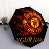 1 PC Automatic Folding Umbrella - Manchester United F Custom Name Pattern, Portable & Foldable Design with 8 Ribs, Christmas Birthday Gifts
