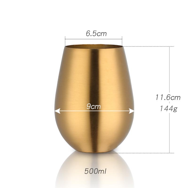 500 ml 304 Edelstahl Bier Weinbecher Roségold Becher Cocktail Saft Milchbecher Metall Trinkbecher für Bar Outdoor Trinkgeschirr