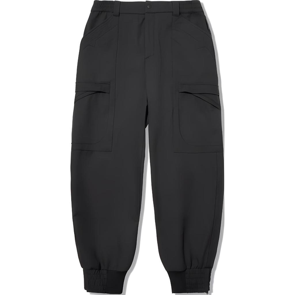 Li Ning X Jackie Chan Collaboration Kung Fu Series Fleece Lined Warm Loose Fit Cuffed Knit Sports Pants Men pants Black AYKU797-1