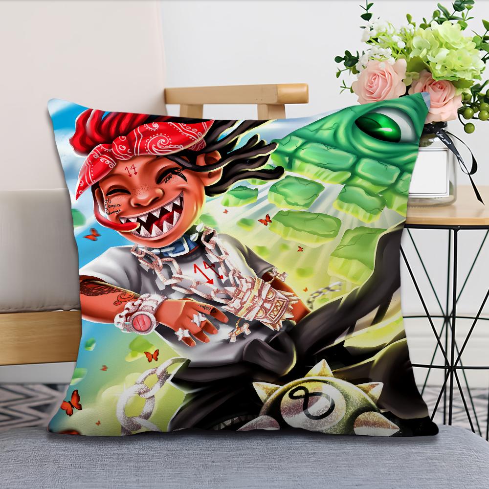 Rapper T-Trippie R-Redd 1400 Miss The Rag For Bedroom Car Coffee Shop Room and Living Room Sofa Decorative Pillow Cover Case