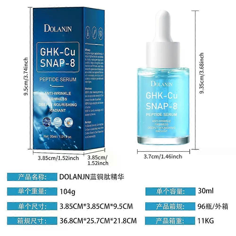 GHK-Cu Copper Peptide Serum with SNAP-8 & Hyaluronic Acid, Anti-Aging Face Serum for Firming, Hydrating, Fine Lines, Wrinkles & Elasticity,30ml