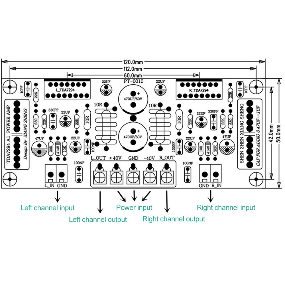 TDA7294 100W+100W Zweikanal Audio Verstärkerplatine Leistungsverstärkerplatine HIFI Verstärkermodul DIY Zubehör Sound Nachrüstung