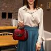 Retro Handbag for Women Korean Version  New Summer Oily Wax Leather Small Square Bag Fashionable and One Shoulder Crossbody