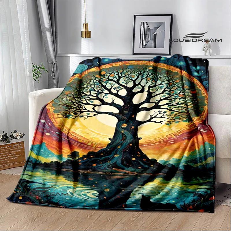 3D Tree of Life printed blanket Flannel Warm blankets Soft and comfortable blanket bed linings cubre cama Birthday Gift
