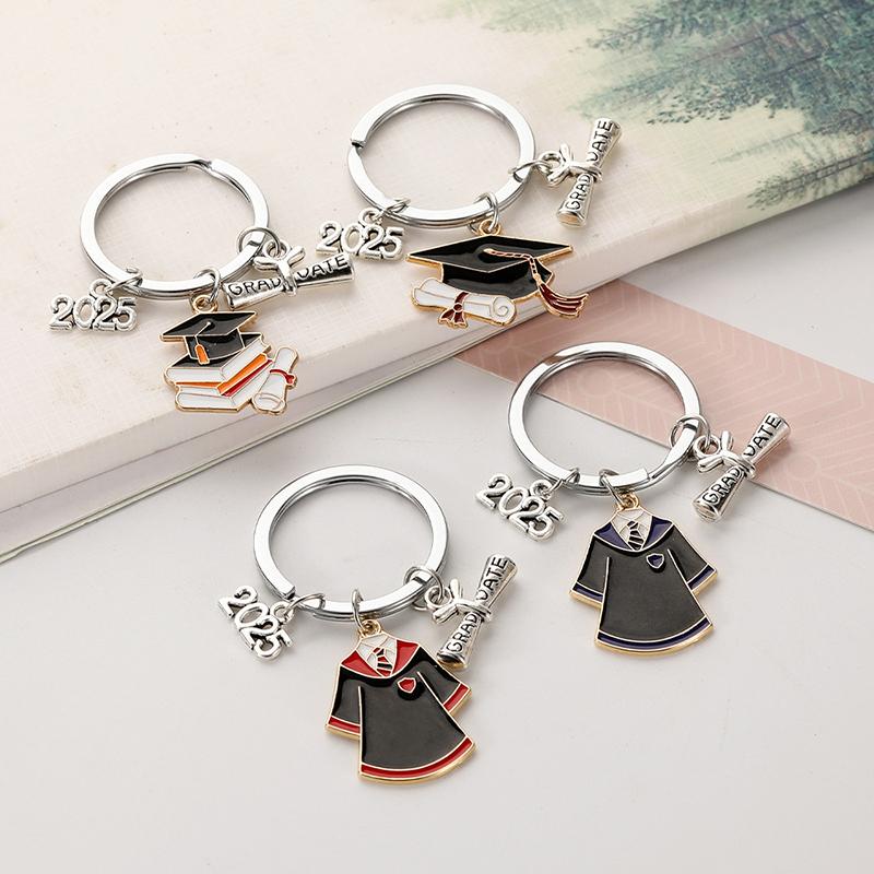 2/10 Pièces Porte-clés Cérémonie de Remise de Diplômes Mignon Créatif Chapeau de Diplômé Livre Robe Pendentif Porte-clés Cadeau Commémoratif Cérémonie de Remise de Diplômes
