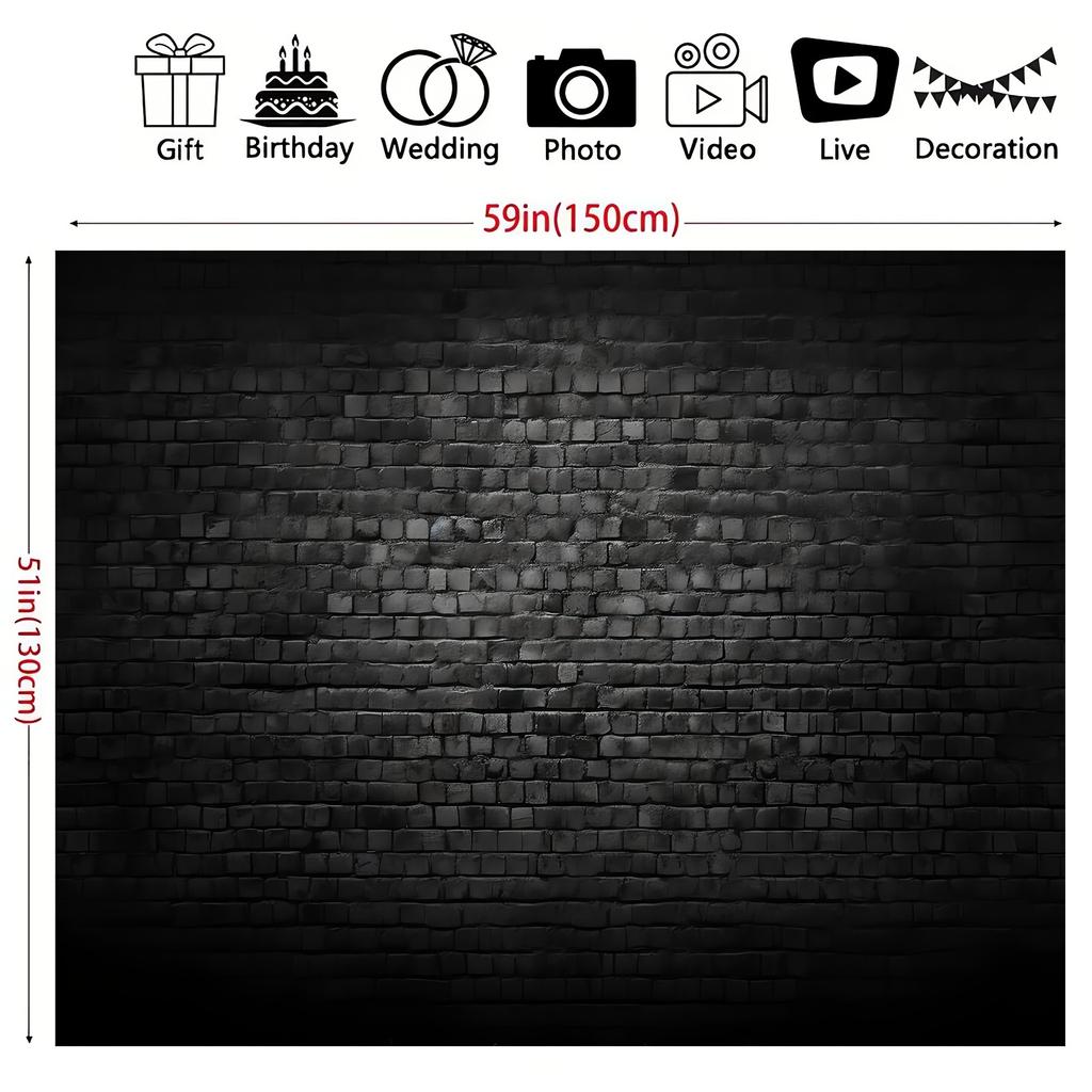 Black brick wall photography background Brick background Retro theme stone brick background birthday party