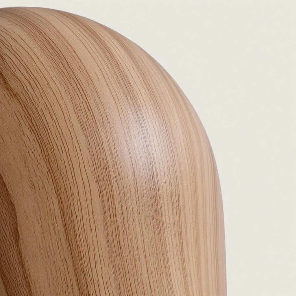 Testa di Manichino con Base Stand Finitura Legno Leggera per Rivenditori