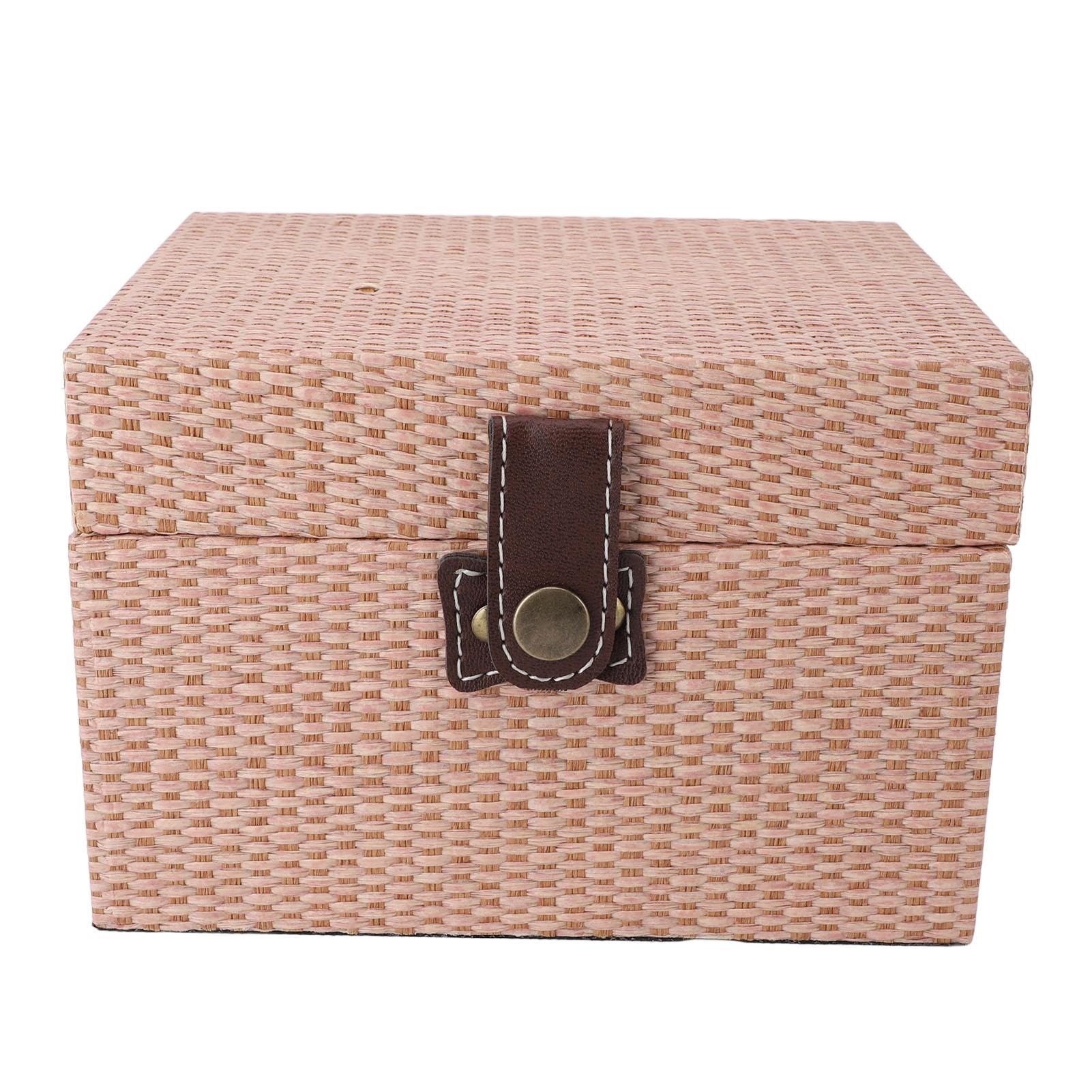 

Винтажная шкатулка для драгоценностей Многоцелевая Большая вместимость Инновационный дизайн имитация ротанга Хранение ювелирных изделий