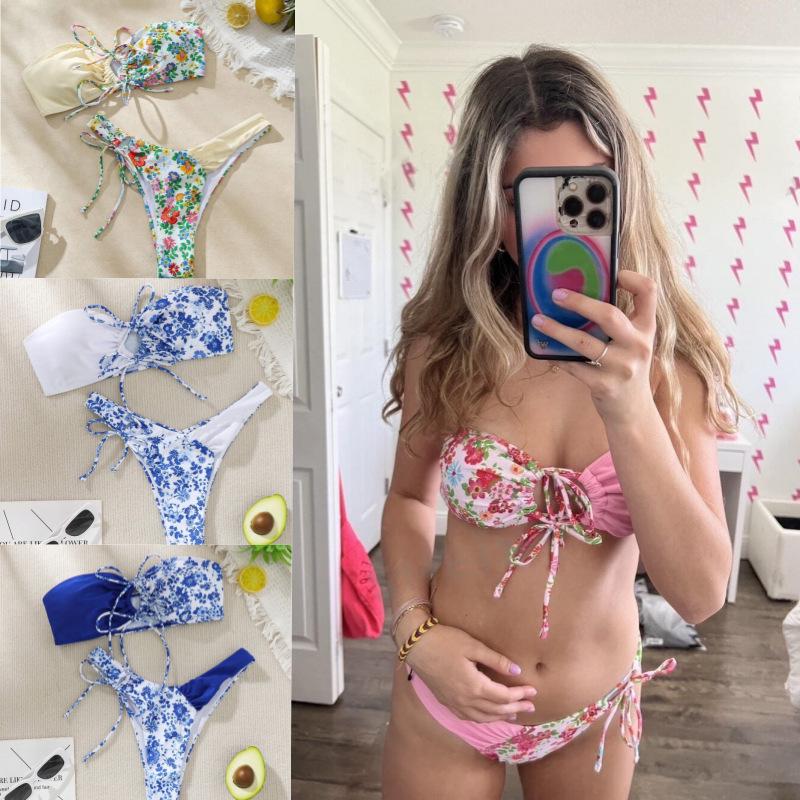 

Women s Sexy Fresh Print Bikini Swimsuit, 2024 New Cross-Border Swimwear Small