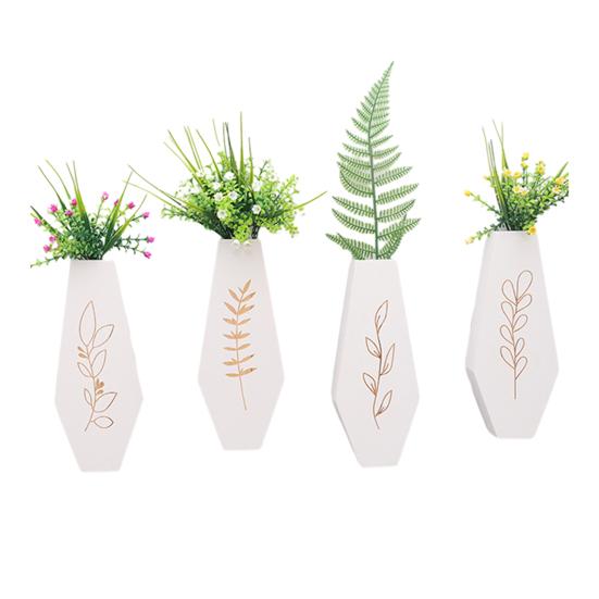 

4 шт. Деревянная настенная ваза в стиле кантри, деревенский дом, домашний офис, гостиная, настенное крепление, держатель для искусственных растений, ваза для сушеных цветов, декорация белый