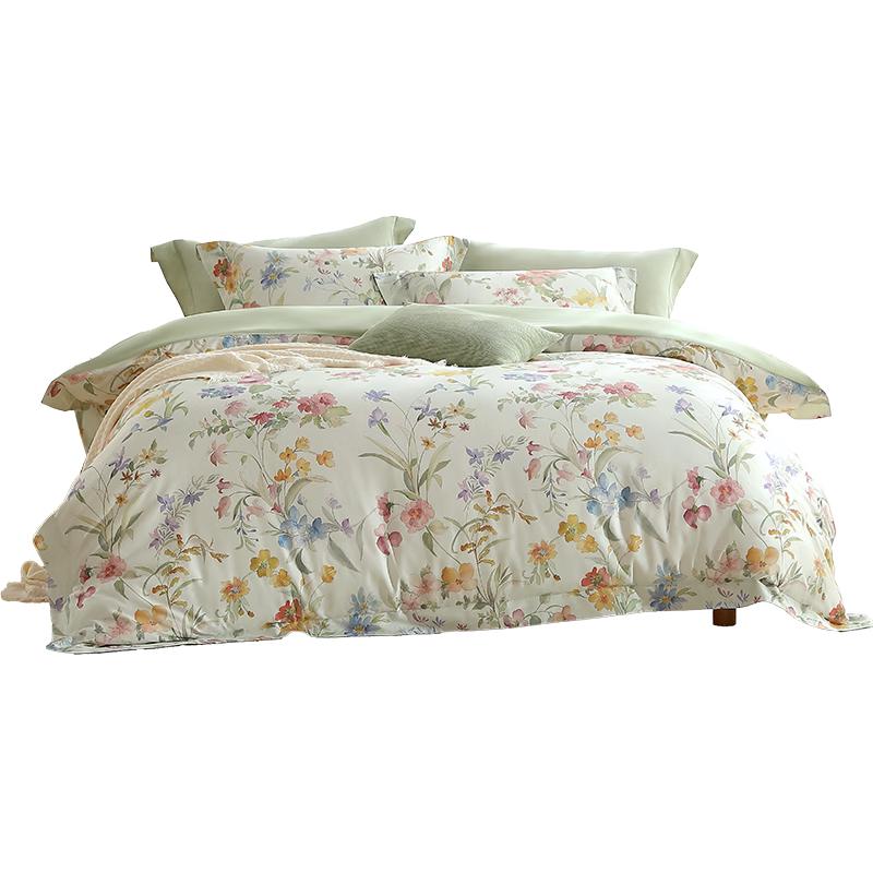 Mercury Home Textiles 100% Long-Staple Cotton 4-Piece Bedding Set
