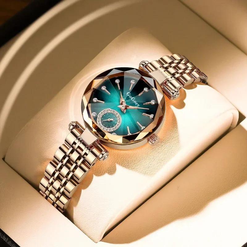 Ladies Watch Luxury Fashion Watch for Women Stainless Steel Quartz Wristwatches Gift