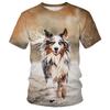 3D Printed Funny Dog Collie T Shirt For Men Cute Animal Pattern Tees Summer Loose Round Neck Tops Short Sleeves Kids T-Shirts