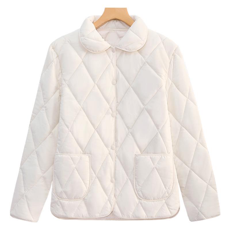 Chun Ya Fang Women's Lightweight Cotton Jacket - Stylish, Loose, Quilted Design, Solid Color, Short Outerwear.