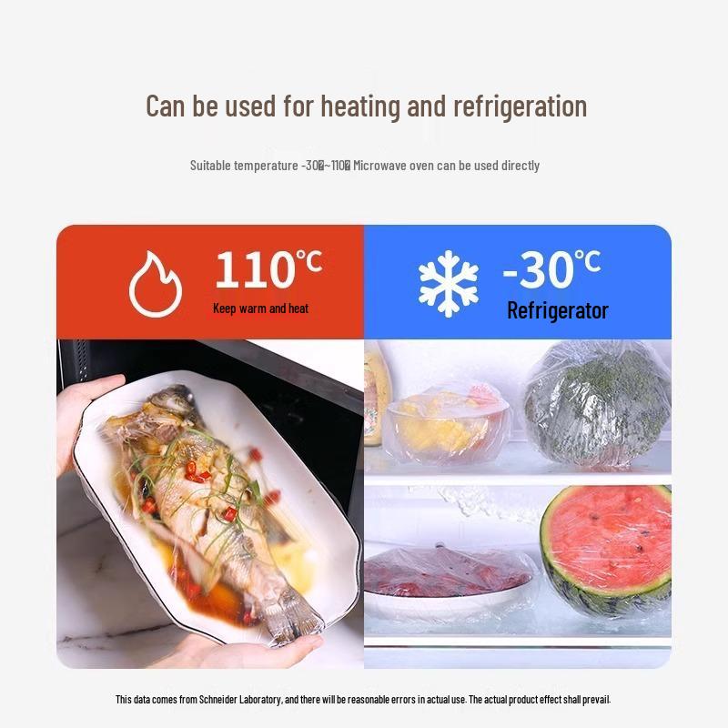 Elastic Food Grade Cling Film Covers for Leftover Bowls and Plates in the Refrigerator