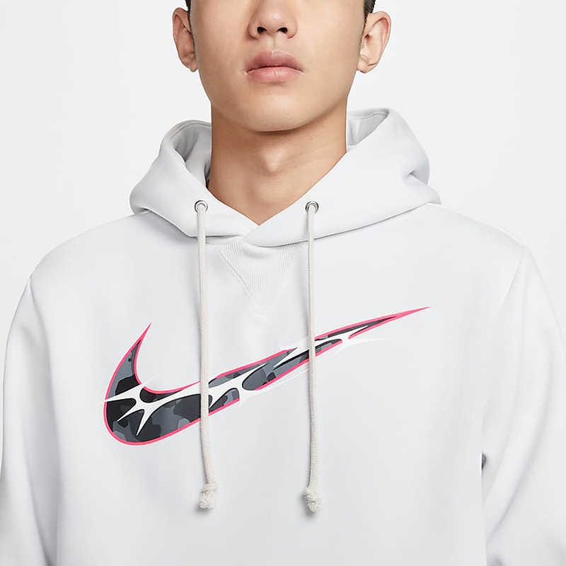 Nike Therma-Fit Standard Issue Casual Comfortable Warm Fleece Hoodie Men hoodies Light-Silver-Gray HQ4746016