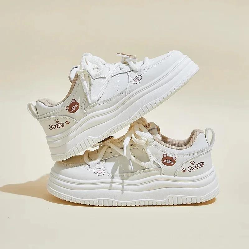 2026 Spring New Style Korean INS Women's Student Thick Bottomed Casual Street Shoes Nylon Upper Rubber Sole Adult Size-3cm