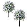 Sfera Topiaria Viola Artificiale con Picchetto per Piante Finte Viola da Esterno Arbusti Piante Finte Realistiche Resistenti ai Raggi UV per Giardino Cortile Portico