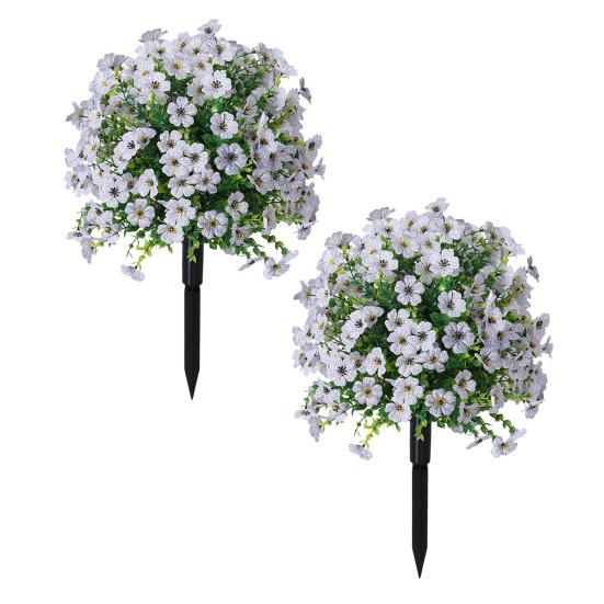 Sfera Topiaria Viola Artificiale con Picchetto per Piante Finte Viola da Esterno Arbusti Piante Finte Realistiche Resistenti ai Raggi UV per Giardino Cortile Portico