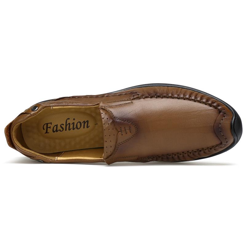 Mens Leather Shoes Genuine Luxury Brand Italian Loafers Moccasins Slip on Men's Flats Breathable Hollow Out Male Driving Shoes