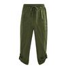 Linen Clothing For Men Easy Bodybuilding Motion Pants For Men Linen Pocket Color  Cropped Trousers