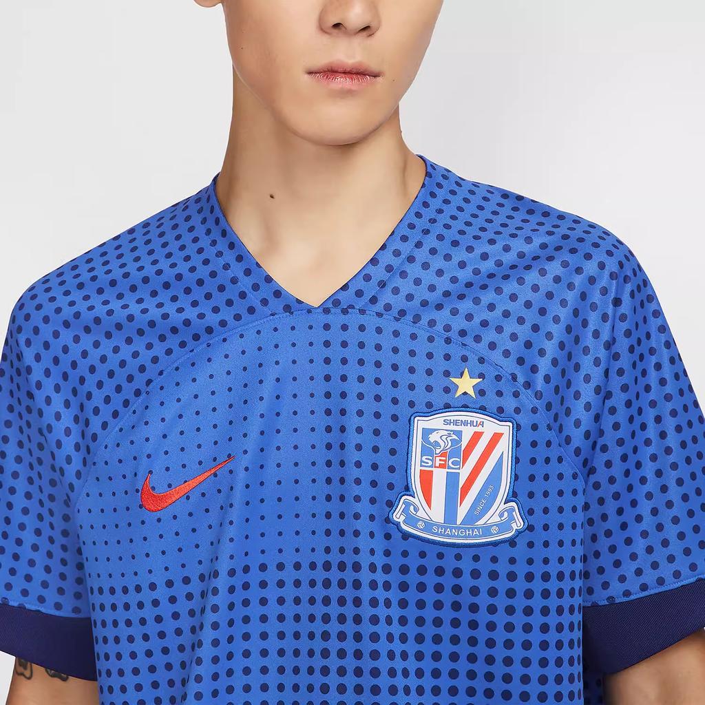 Nike Logo Embroidered Comfortable Quick-Dry Short Sleeve Soccer Shirt Men Tops Campus-Royal HF7187-497