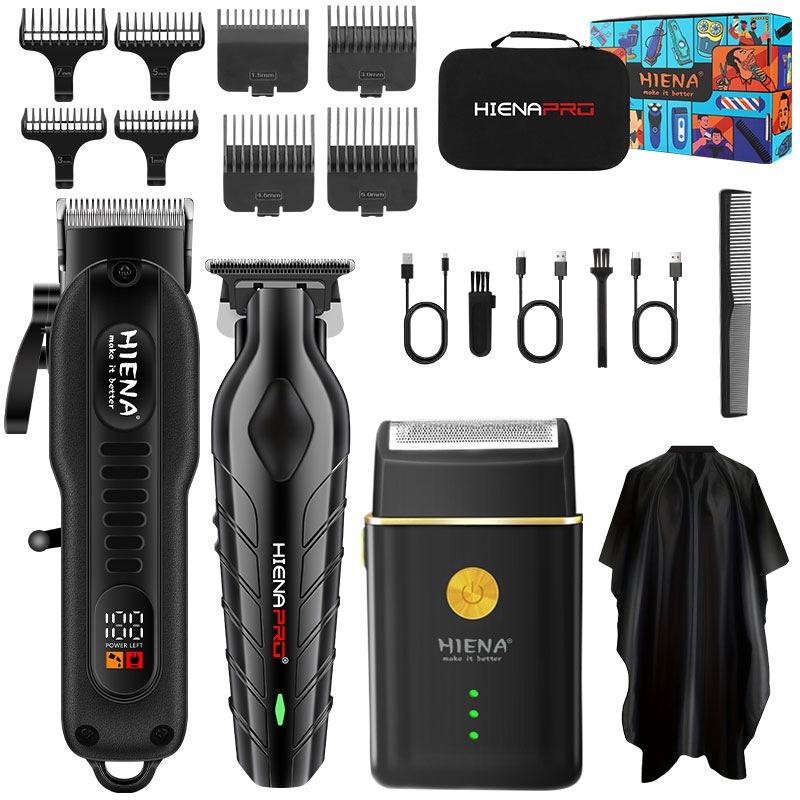 New multifunctional electric hair clipper set oil head electric clipper long endurance men's razor digital display barber scissors universal