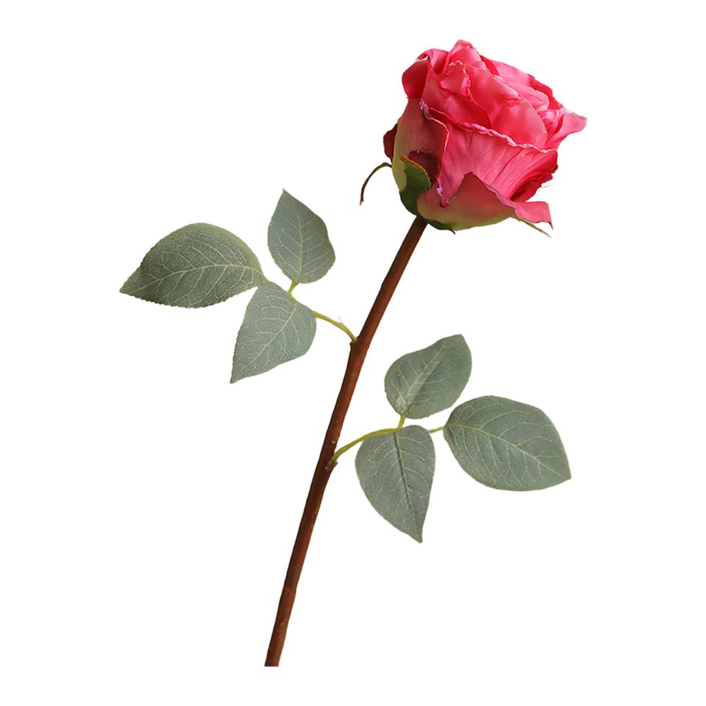 Silk Artificial Rose Single Stem Flower with Wire Stem for Home Decoration Wedding Photography Prop Realistic and Soft Feel