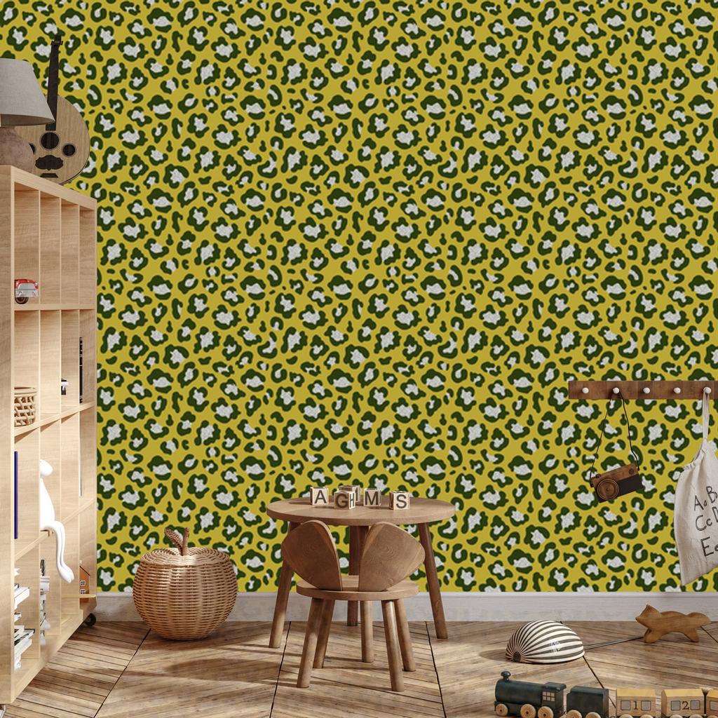 Green Leather Yellow and Olive Wallpaper for Living Room and Bedroom 50x1000