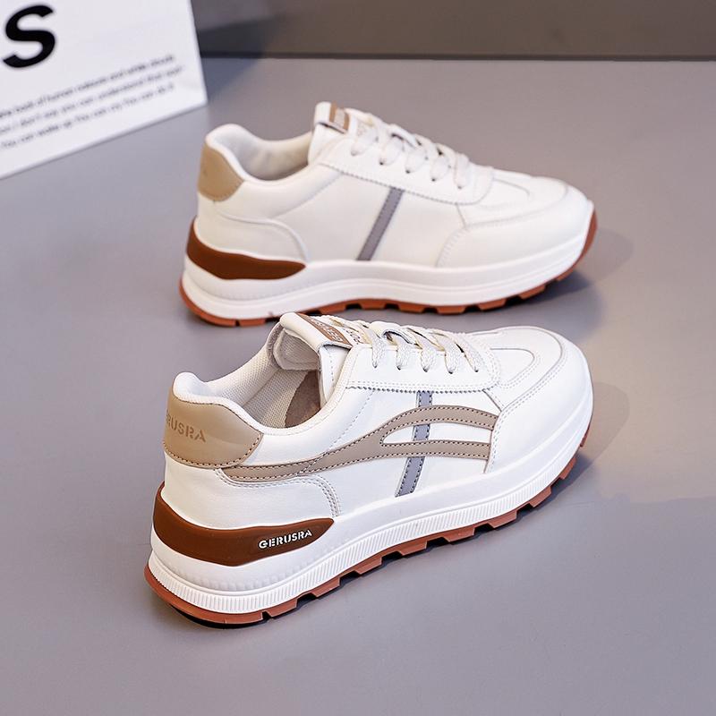 Thick Soled Comfortable Sports Shoes for Women, Versatile Casual White Shoes, Eye-catching Little Dad Shoes