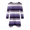 Women's Fashion Casual Round Neck Striped Printed Seven-point Sleeve Shirt Belted Loose Comfortable Top