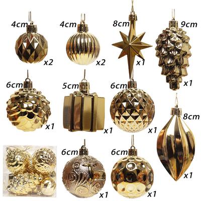 12 piezas Adornos de Bolas de Navidad Metálicas con Forma de Gota para Árbol de Navidad