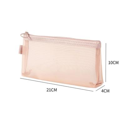 New Large Capacity Mesh Cosmetic Bag Mesh Portable Makeup Case Multifunctional Transparent Cosmetic Brush Bag