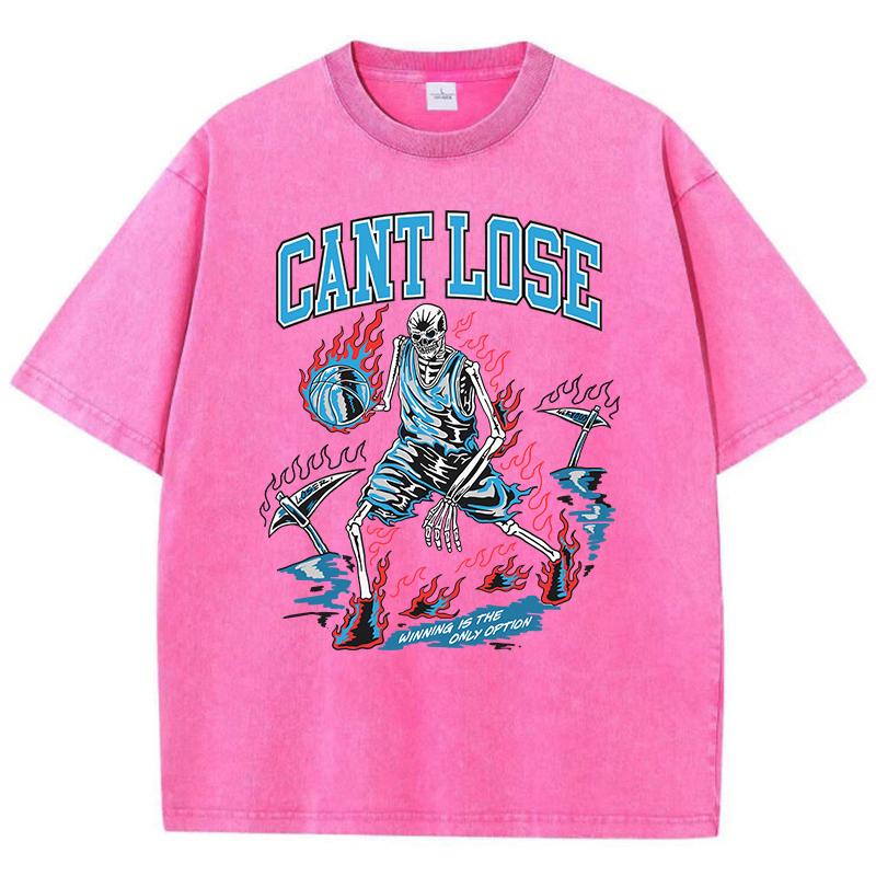 Womans Acid Wash T-Shirts California Basketball Manga Printing Tops Crewneck Oversized Cotton Tee Shirts Trend Clothes