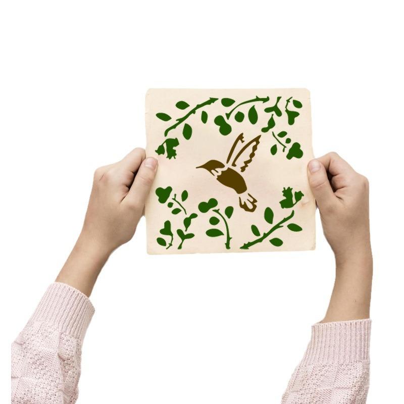 Reusable Templates: 16 Pcs Birds and Flowers Painting Stencils for DIY Art, Home Decoration, Journal & Canvas Projects