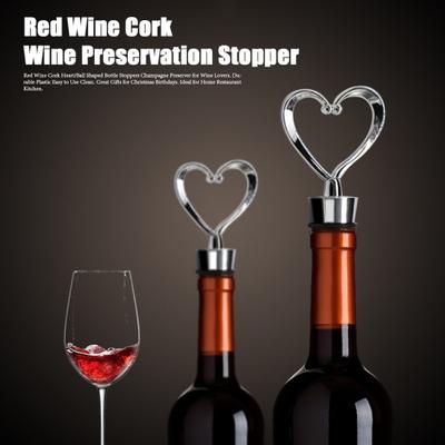 Red Wine Cork Heart & Ball Shaped Bottle Stoppers Champagne Preserver for Wine Lovers Wine Accessory Gifts for Christmas Birthdays