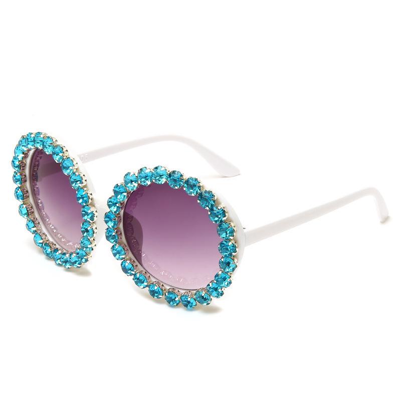 European and American brands retro exaggerated sunglasses sunglasses women tide diamond rihanna metal wind