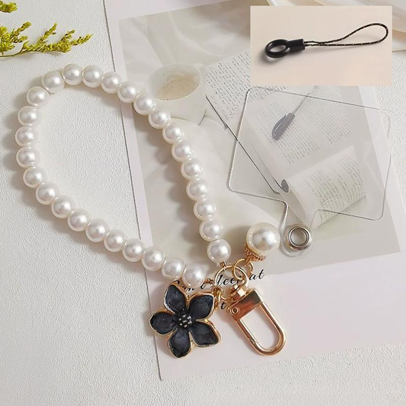 Bag Charm Cute Pearl Bracelet Handmade Wristlet Key Ring Pendants for Women Girls Decor Jewelry Gift Accessories