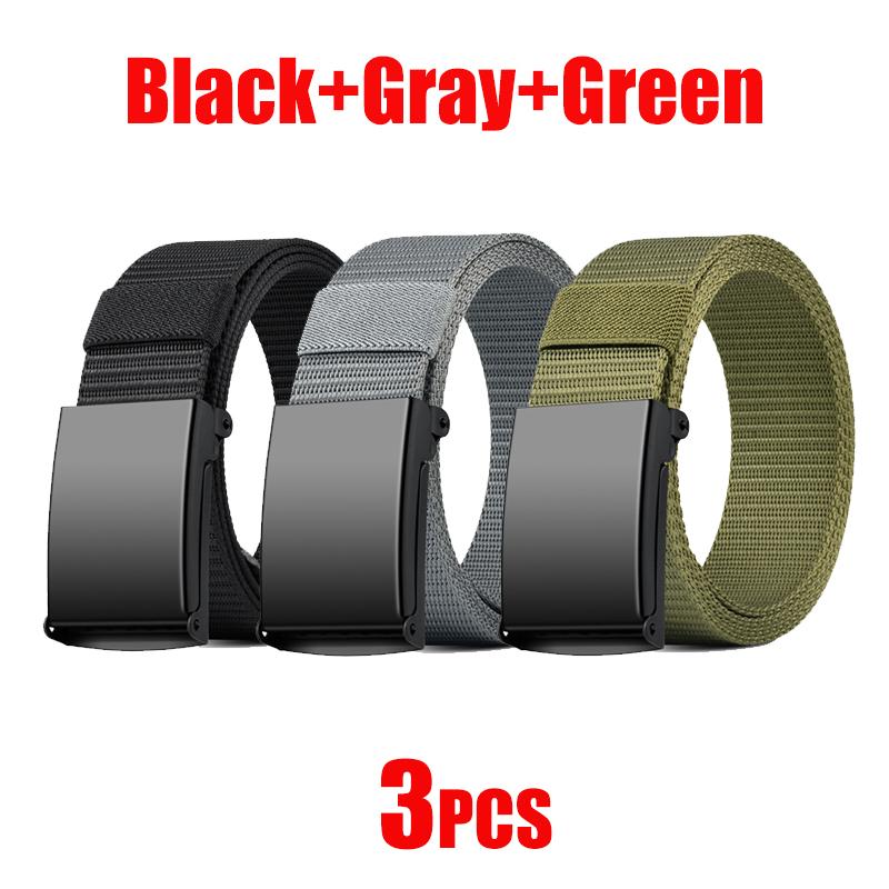 

Newest Men s Belts Metal Buckle Automatic Tactical Belt Golf Canvas Workwear Casual Outdoor Military Training Pant Trousers Belt 125cm