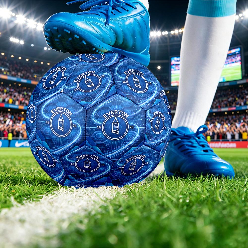 Everton FootballPrinted Size 5 Soccer Ball, Anti Slip Adult Match Football Souvenir for Football Fans