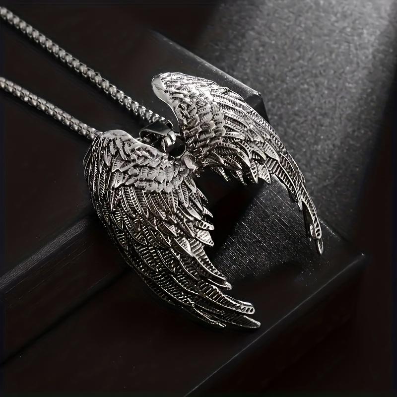 Collana Ciondolo Ali d'Angelo Argentate Retrò, Regalo Perfetto per Uomini Donne