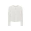 Damen Weißes Langarm-Basisshirt mit Hohlmuster - Herbst/Winter 2026 Kollektion
